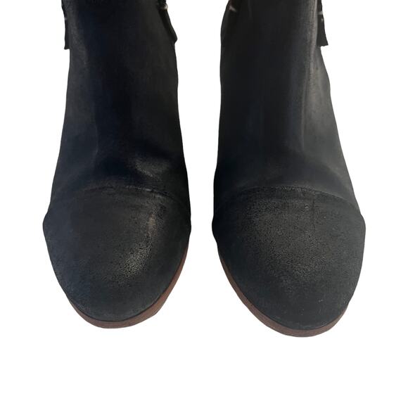 Rag and Bone Margot Women's Black Suede Zip Heel Ankle Boots Size 38 - Picture 6 of 9